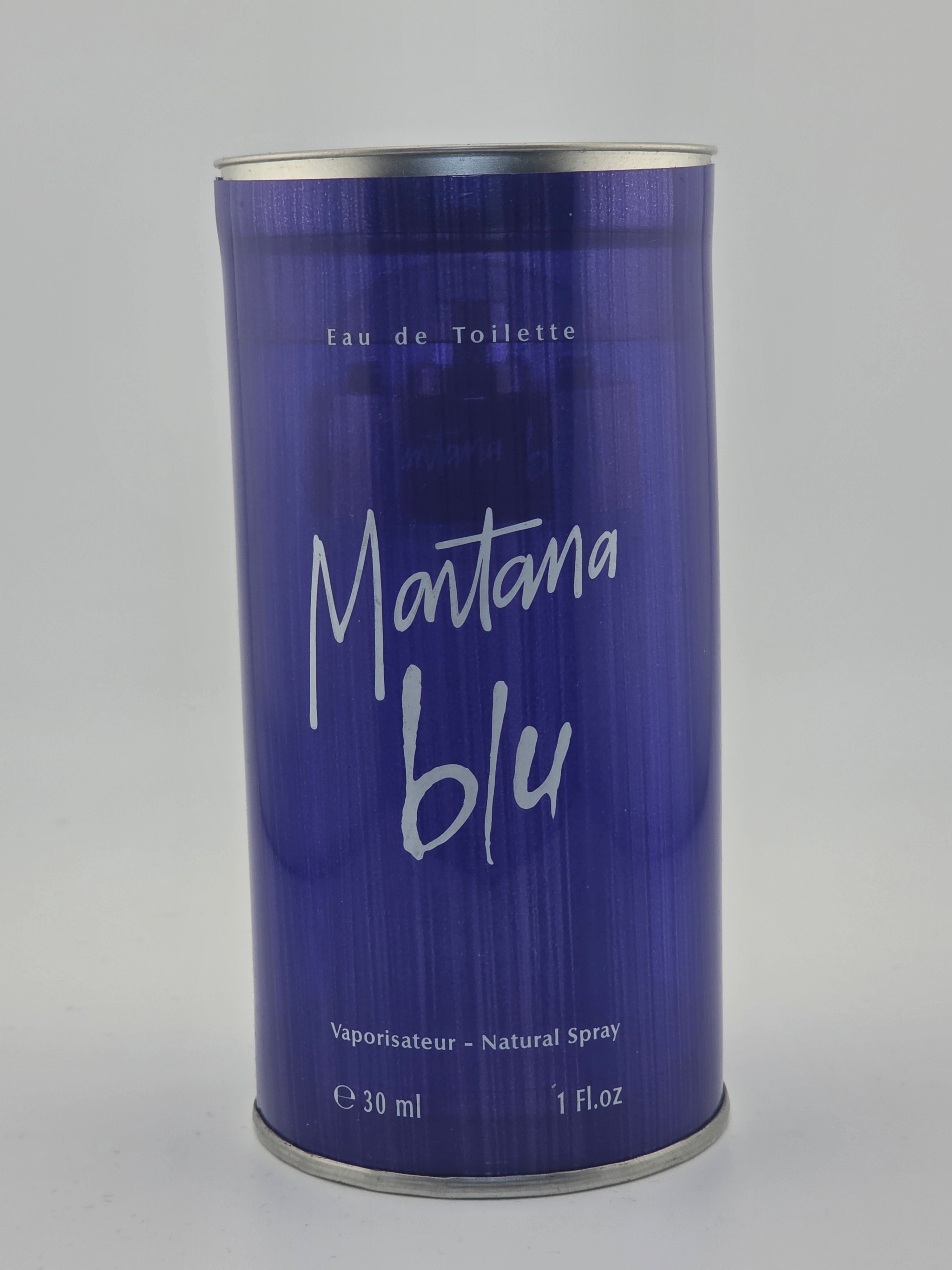 Montana blu Eau de Toilette 30ml Rarität Miniatur Vintage Parfum in blauer Dose