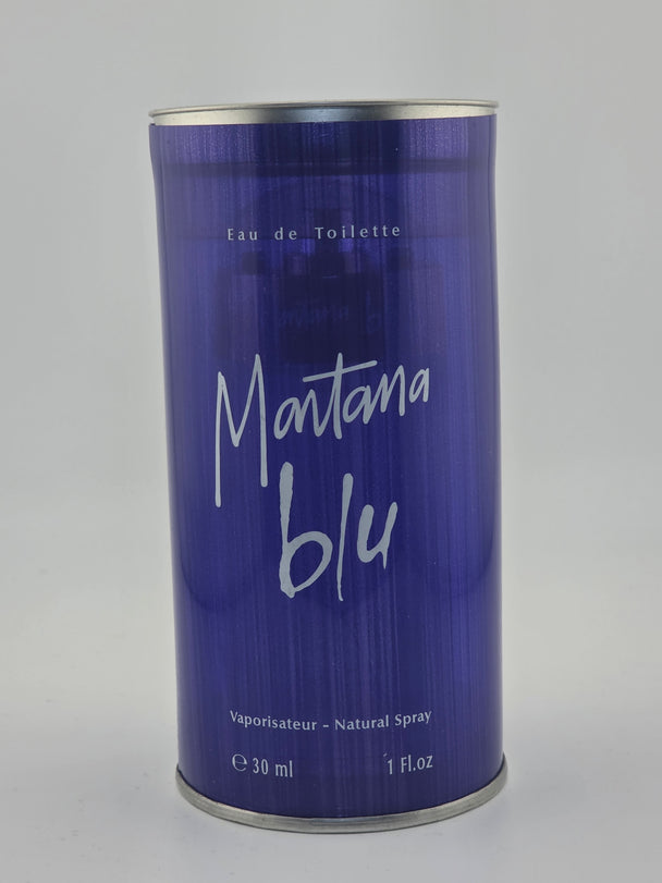Montana blu Eau de Toilette 30ml Rarität Miniatur Vintage Parfum in blauer Dose