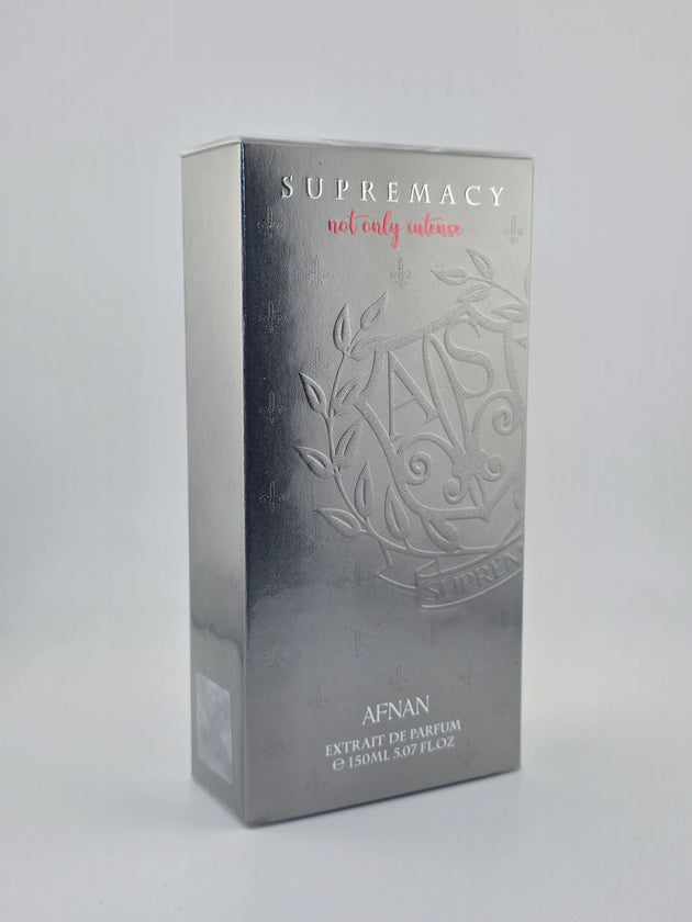 Afnan Supremacy Not Only Intense Extrait de Parfum 150ml, silberne Verpackung, seltene Collector's Edition