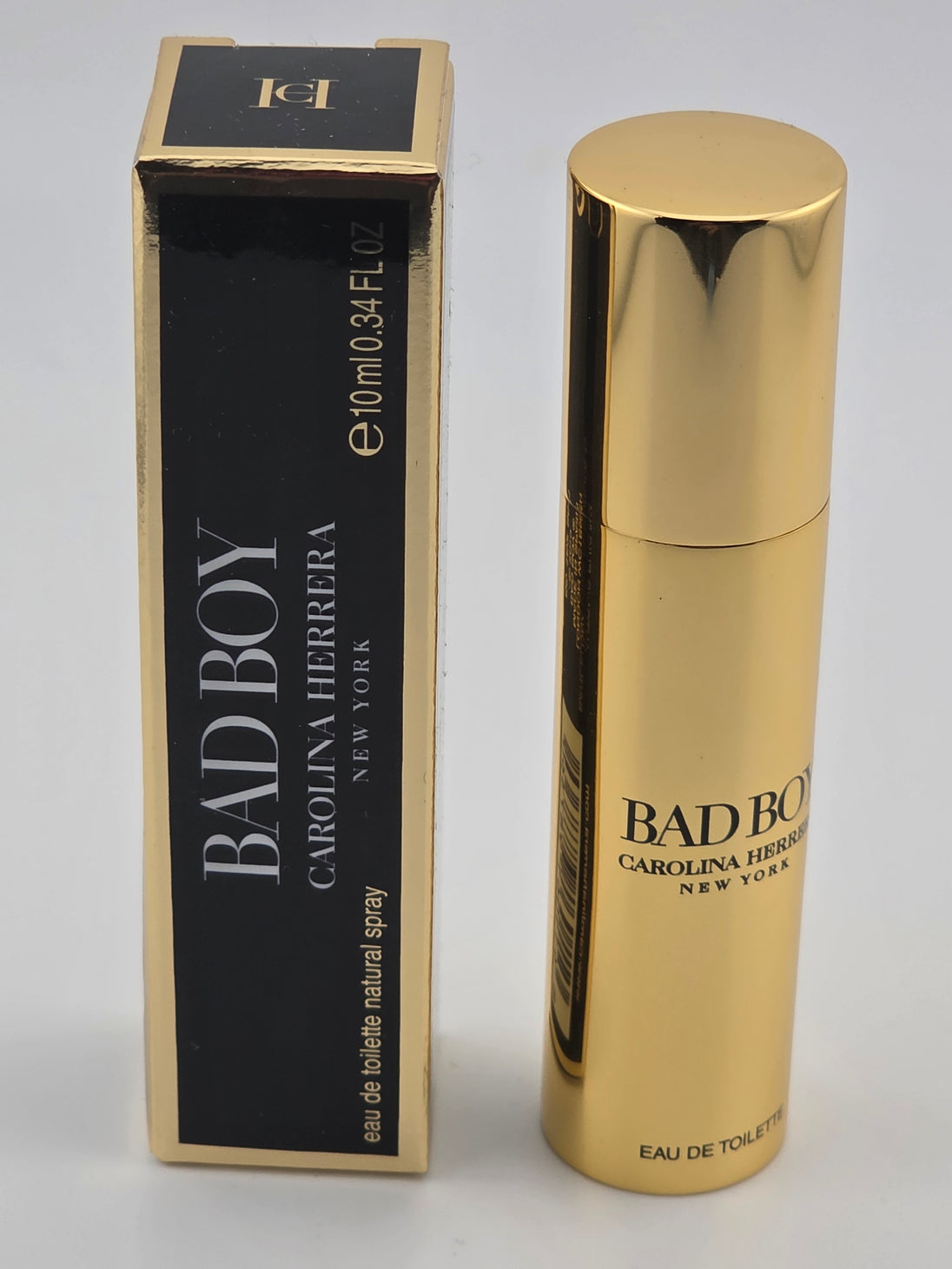 Carolina Herrera Bad Boy Eau de Toilette 10ml Miniatur, goldene Vintage-Rarität