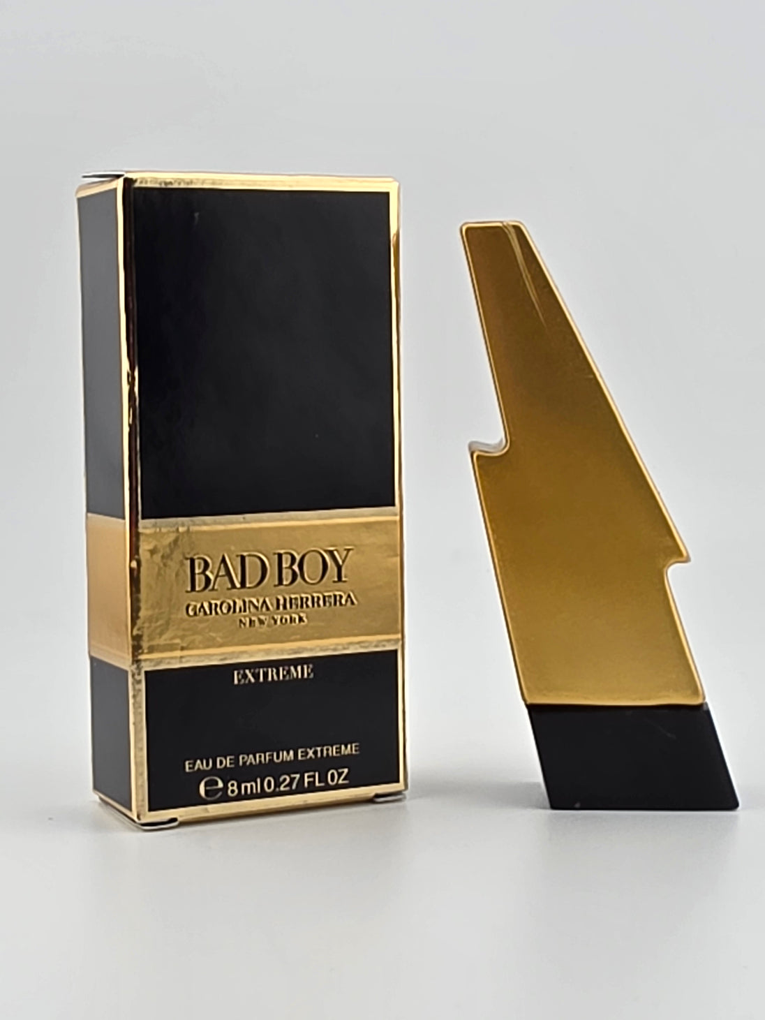 Carolina Herrera Bad Boy Extreme Eau de Parfum Miniatur 8ml, limitiert, schwarzes Blitzdesign