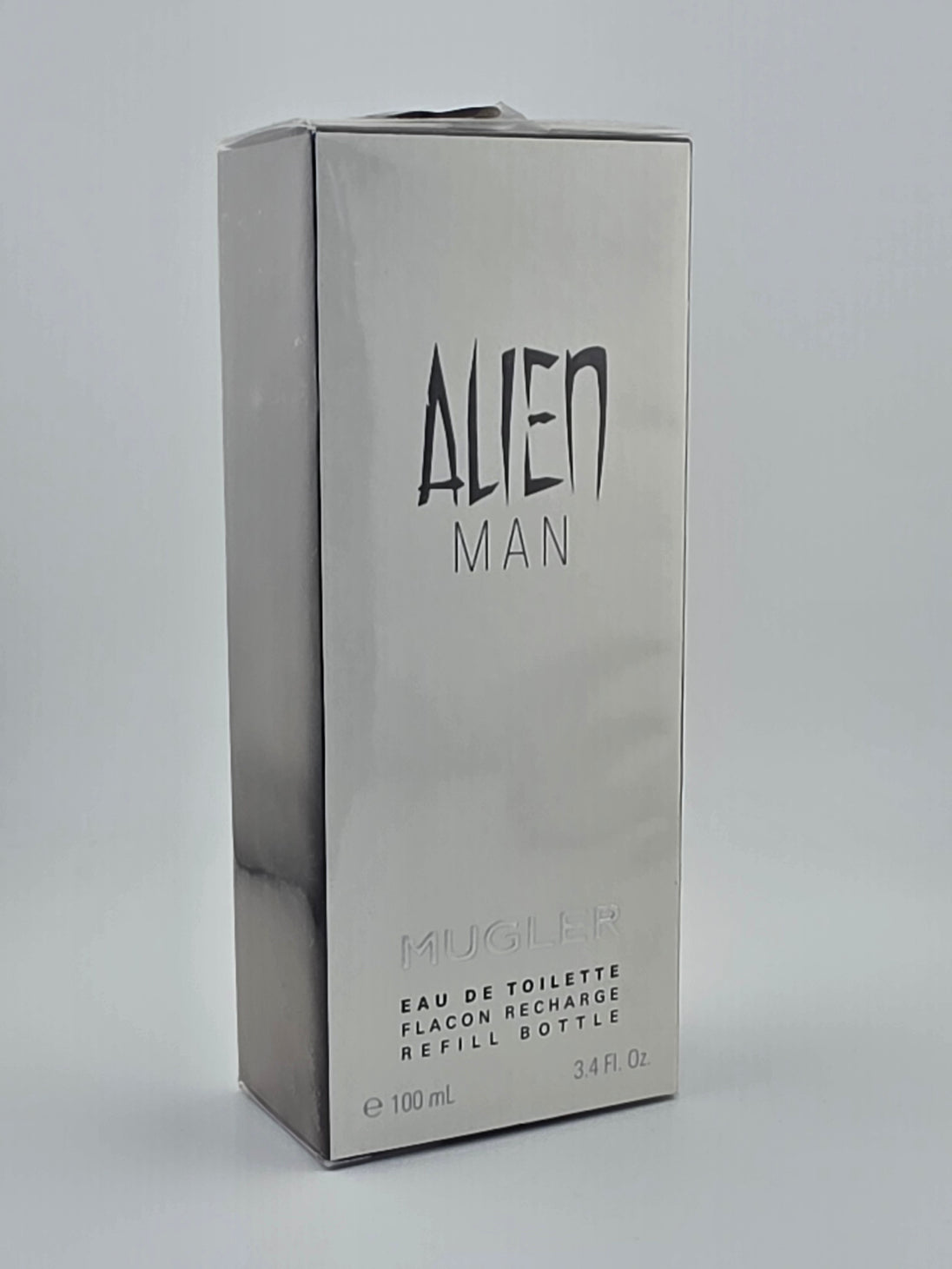 Mugler Alien Man Eau de Toilette 100ml Refill Flakon Rarität Herrenduft silberne Box