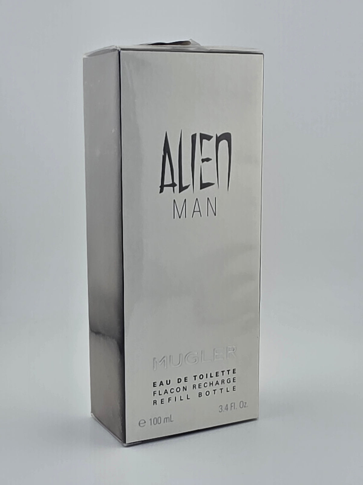 Mugler Alien Man Eau de Toilette 100ml Refill Flakon Rarität Herrenduft silberne Box