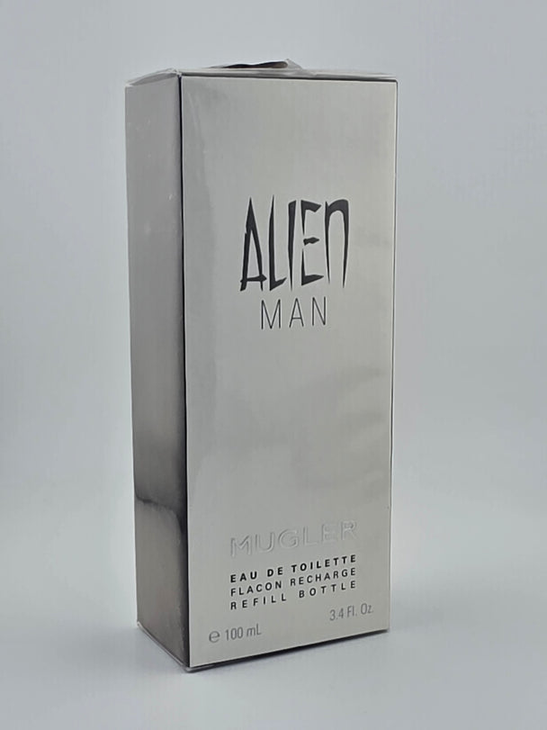 Mugler Alien Man Eau de Toilette 100ml Refill Flakon Rarität Herrenduft silberne Box