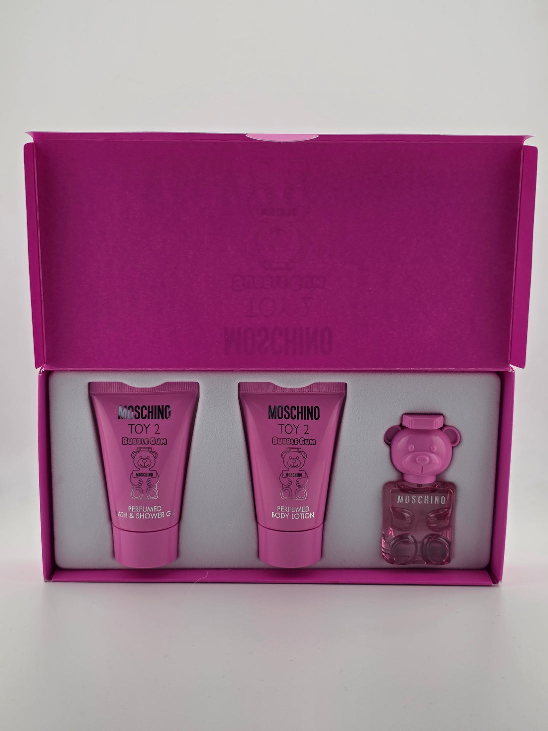Moschino Toy 2 Bubble Gum Miniatur Eau de Parfum Set, Rarität, inkl. Body Lotion, Shower Gel