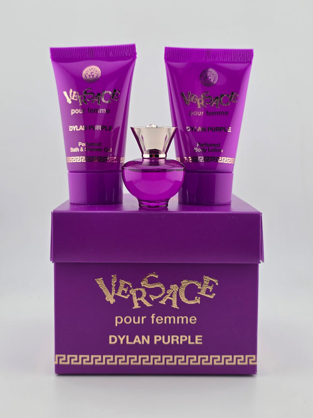 Versace Dylan Purple pour femme Miniatur Eau de Parfum Set, Shower Gel, Body Lotion, limitiert