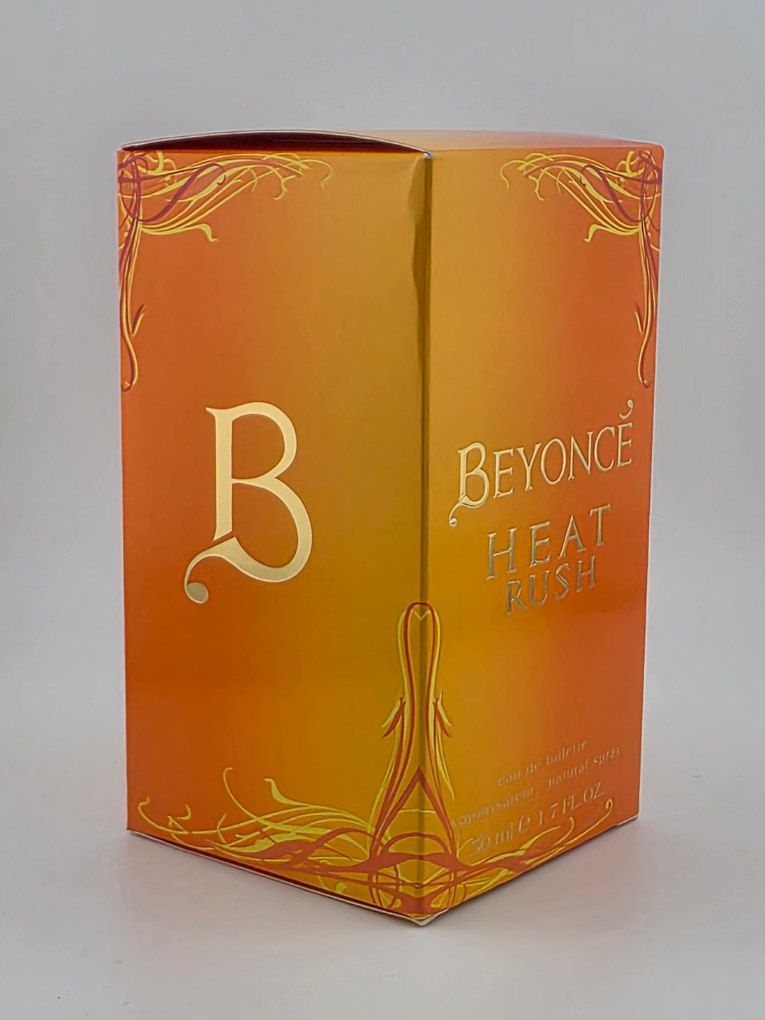 Beyoncé Heat Rush Eau de Toilette 50ml, Vintage Rarität in orangefarbener Verpackung mit goldenem Design