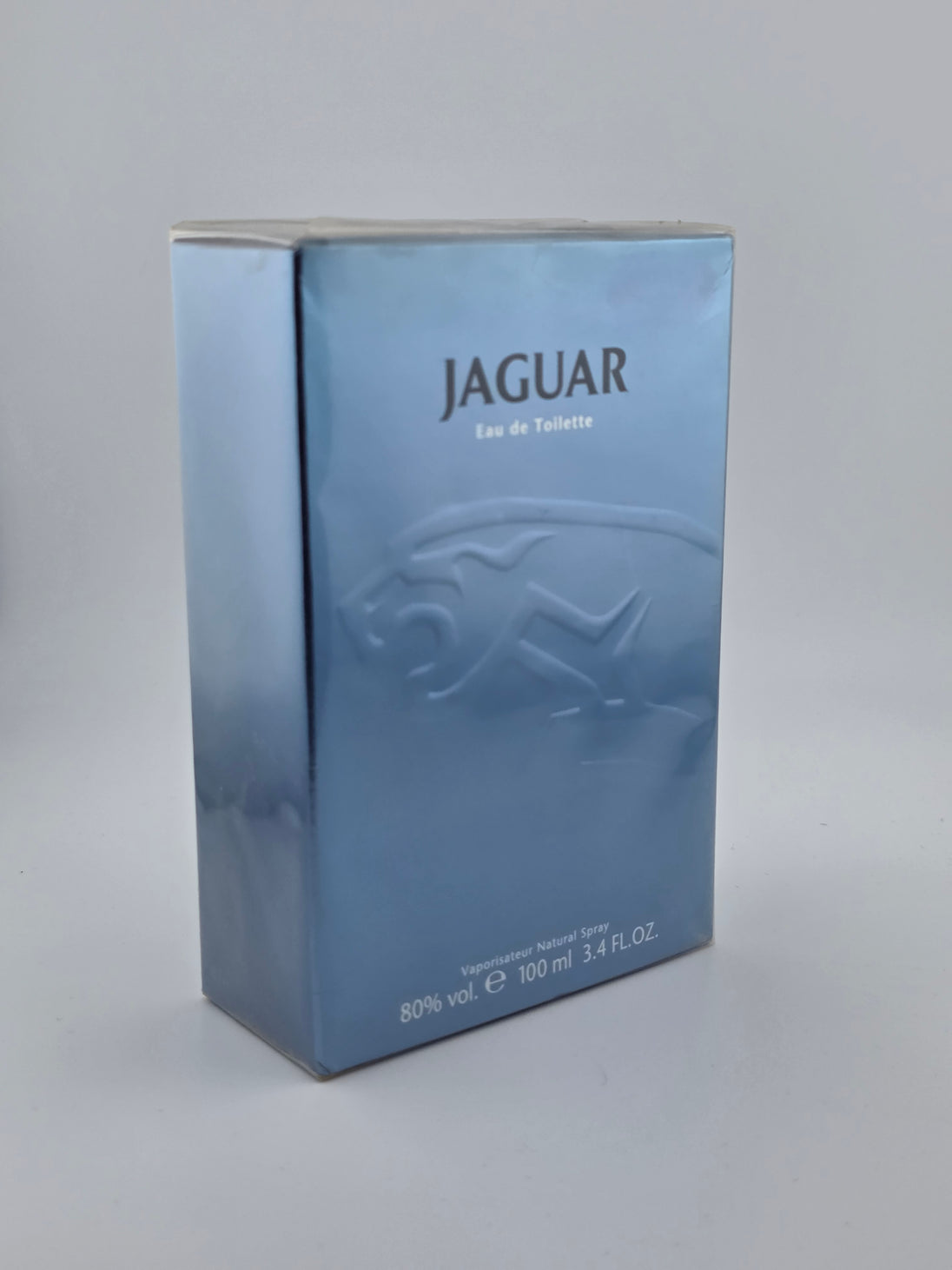 Jaguar Eau de Toilette 100ml, Vintage Herrenparfum in blauer Verpackung mit Jaguar-Logo, Rarität