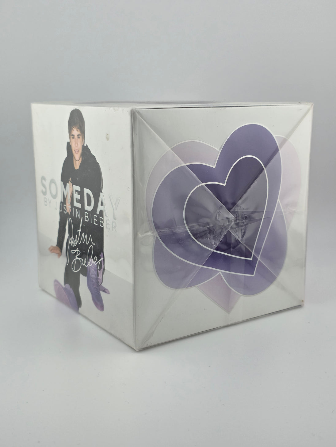 Justin Bieber Someday Eau de Toilette 100ml, Vintage Rarität in weiß-lila Verpackung mit Herz-Design