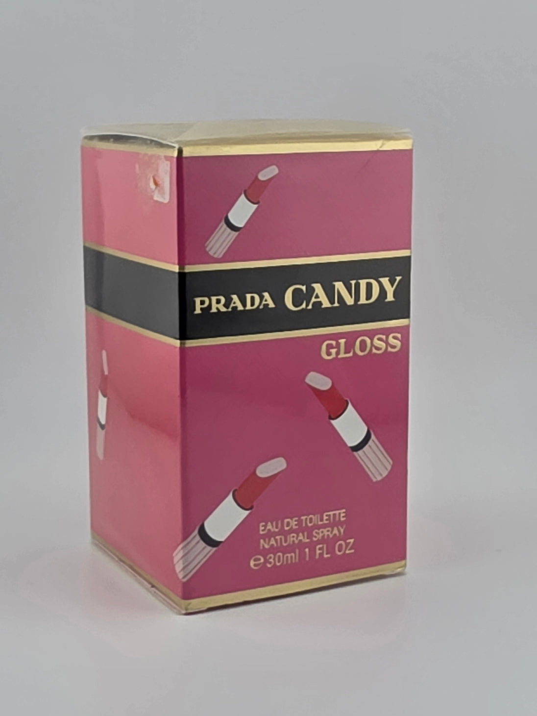 Prada Candy Gloss Eau de Toilette 30ml, Vintage Rarität in rosa Box mit Lippenstift-Design