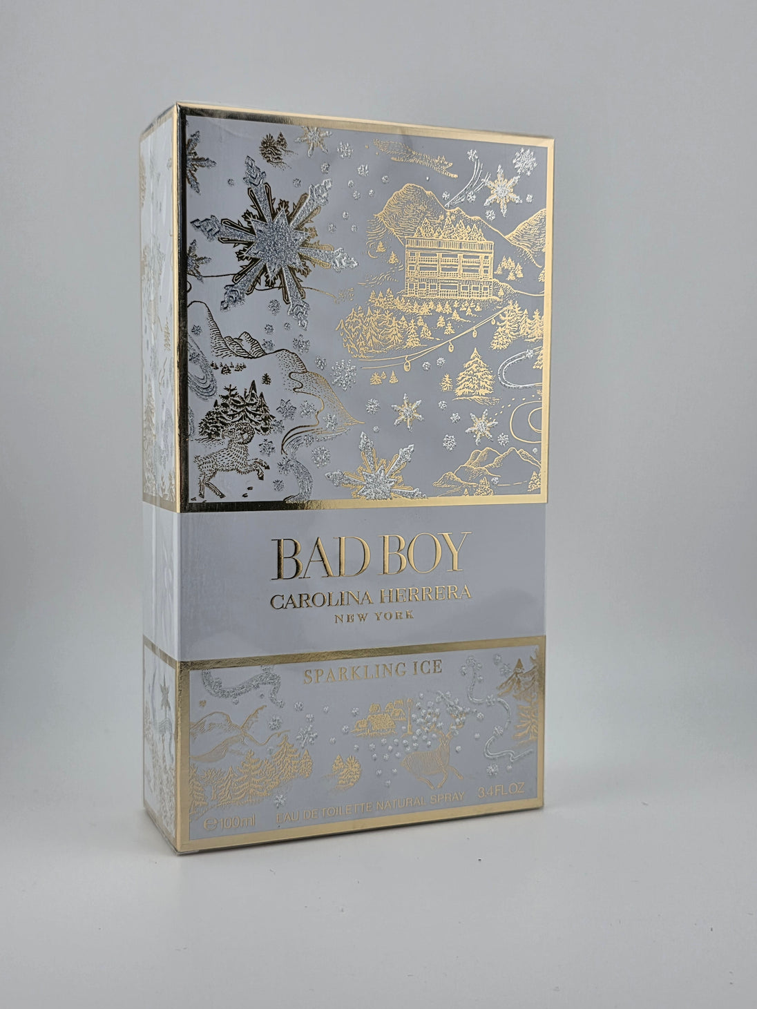 Carolina Herrera Bad Boy Sparkling Ice Eau de Toilette 100ml, limitierte Winter-Edition mit Schneeflocken-Design