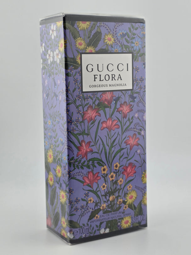 Gucci Flora Gorgeous Magnolia Eau de Parfum 100ml, Vintage-Box mit Blumenmuster, Rarität für Sammler