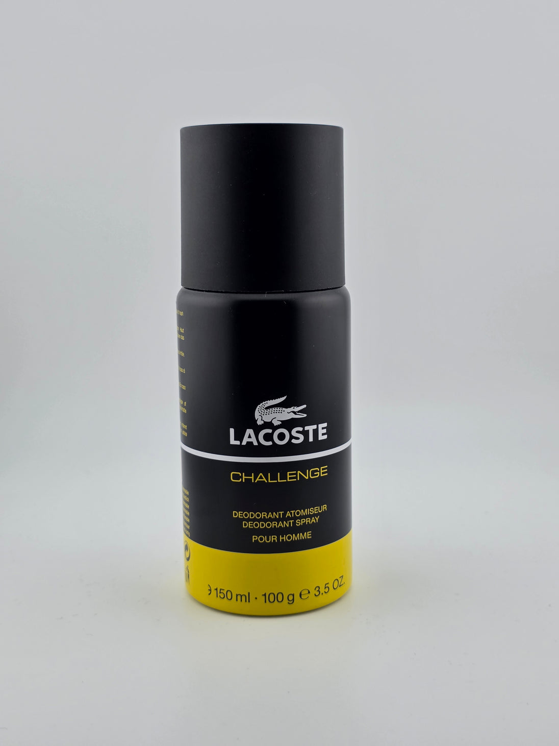 Lacoste Challenge Deodorant Spray 150ml für Herren, schwarz-gelbe Verpackung