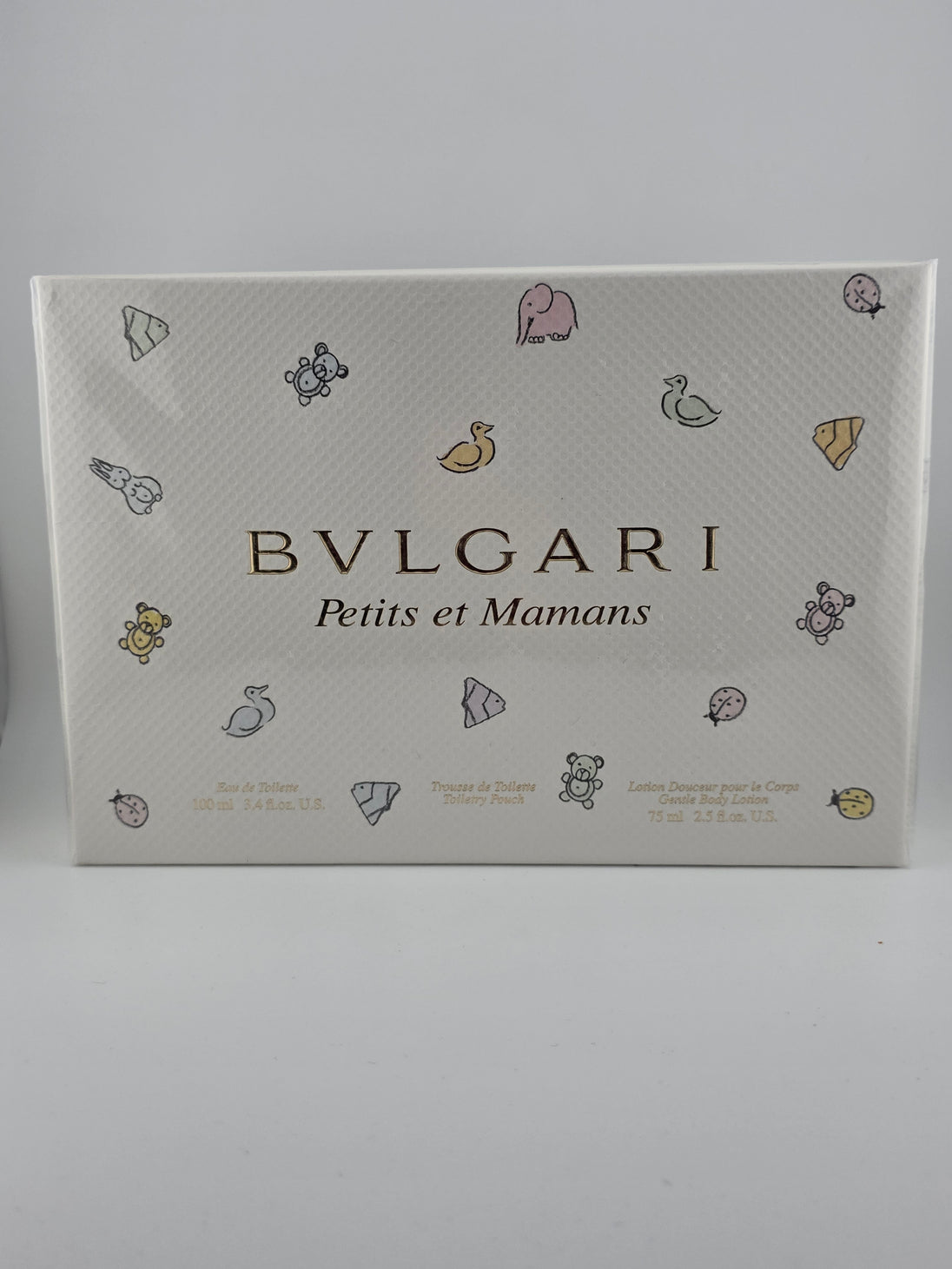 BVLGARI Petits et Mamans Geschenkset: 100ml Eau de Toilette, 75ml Body Lotion, Toilettentasche – Rarität, Vintage