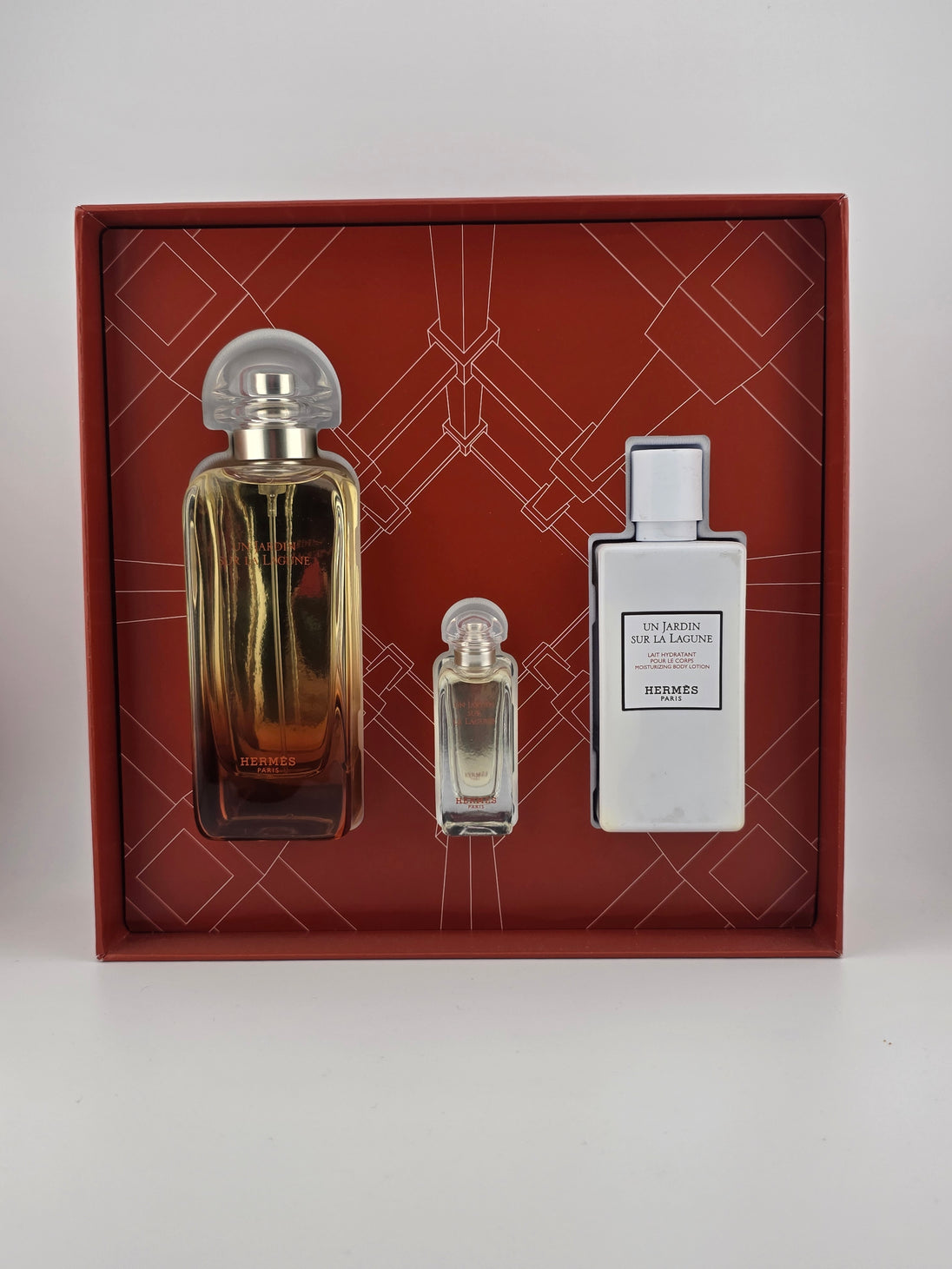 Hermès Un Jardin sur la Lagune Eau de Toilette 100ml, Miniatur & Körperlotion Geschenkset, Rarität
