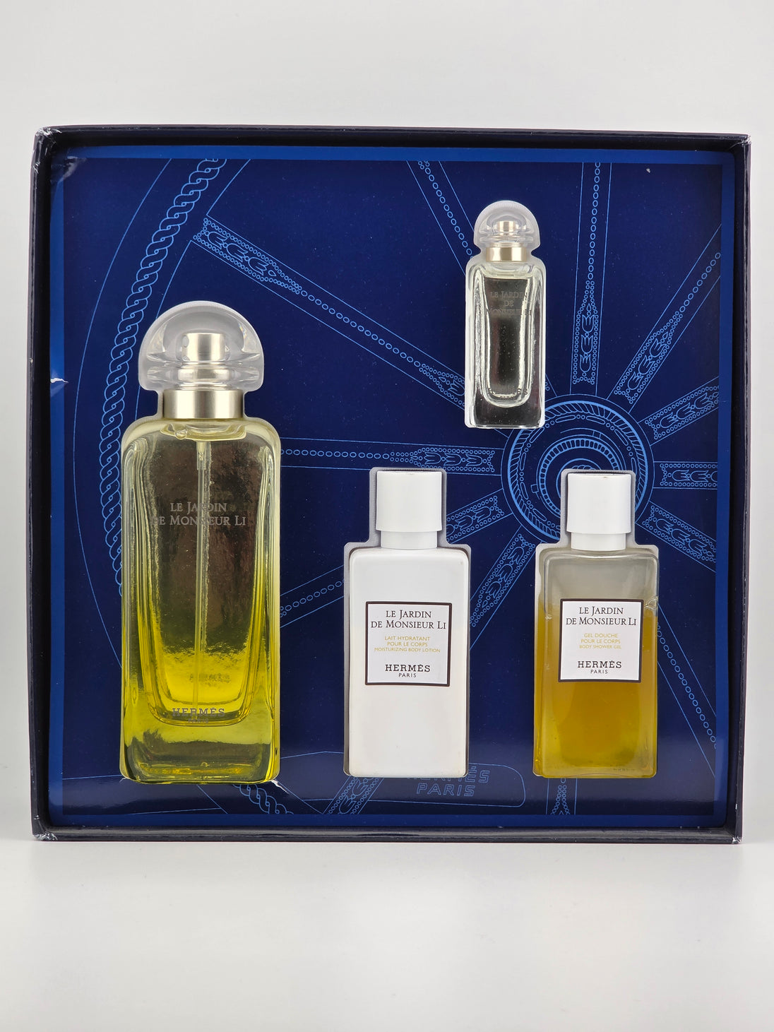 Hermès Le Jardin de Monsieur Li Geschenkset mit Eau de Toilette, Körperlotion & Duschgel, Vintage Rarität