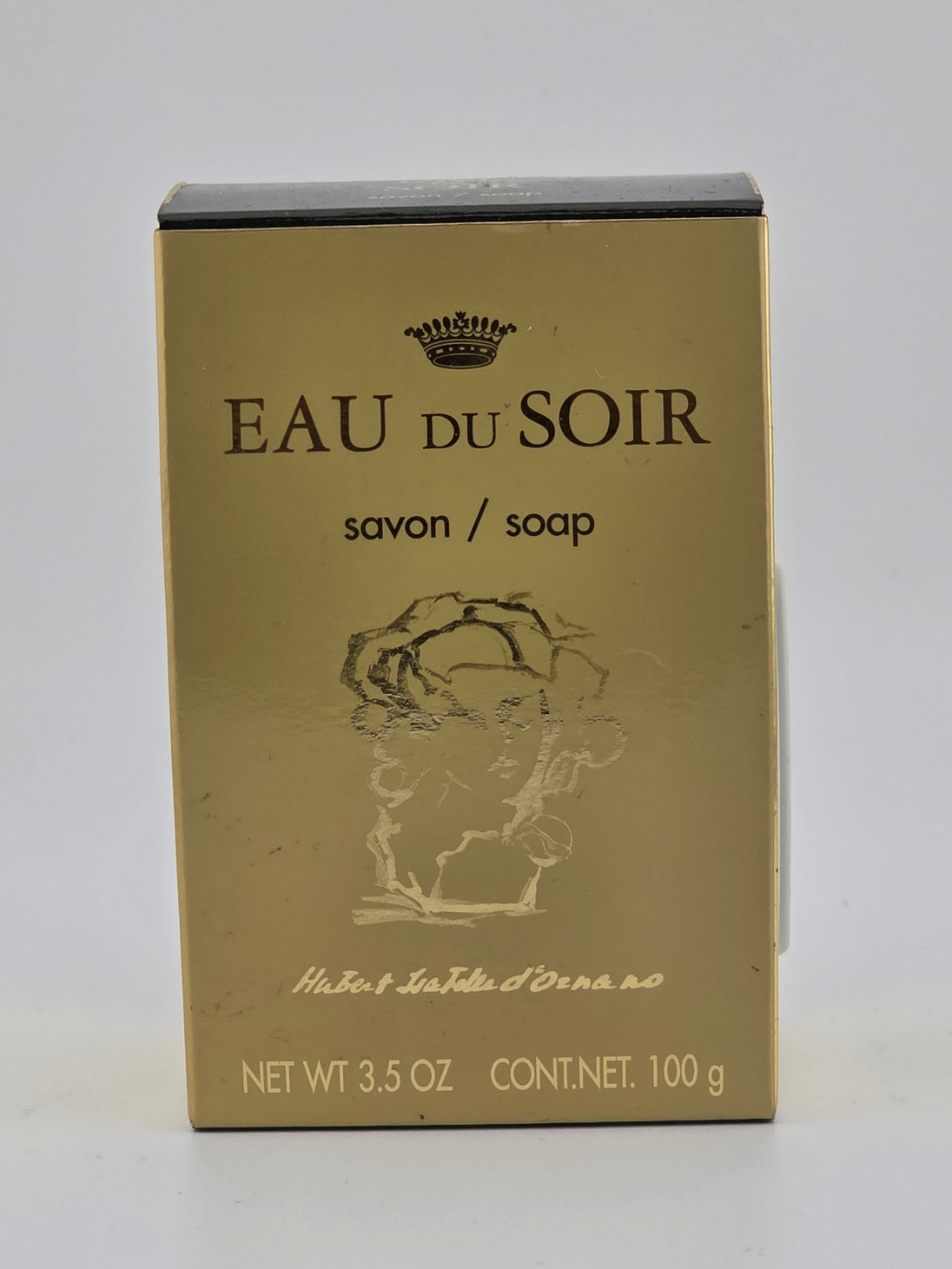 Hubert LaFille d'Ornano Eau du Soir Seife 100g, Vintage Rarität mit goldener Verpackung