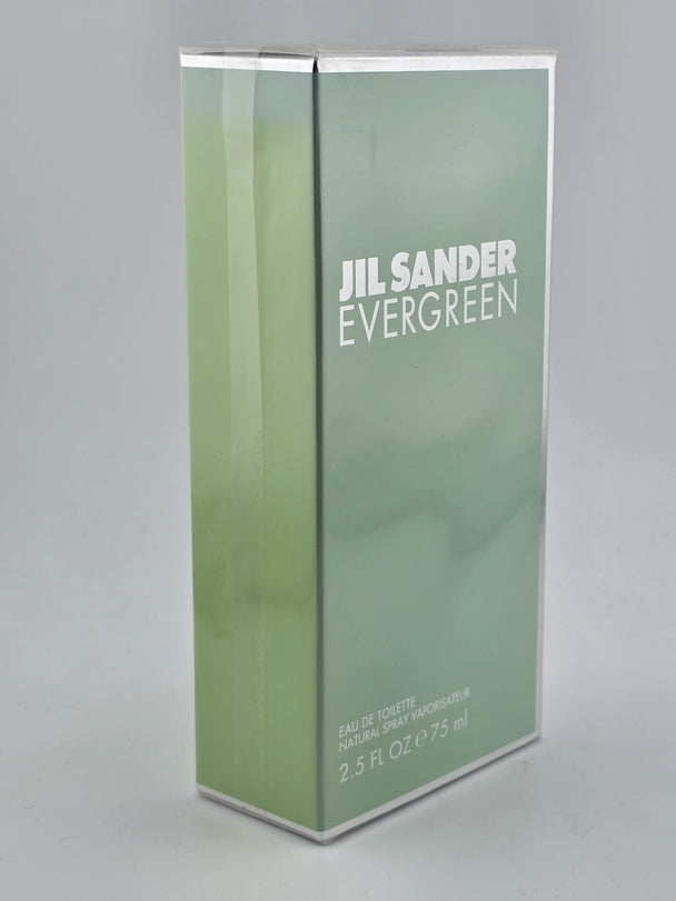 Jil Sander Evergreen Eau de Toilette, 75 ml, Vintage Parfum-Verpackung