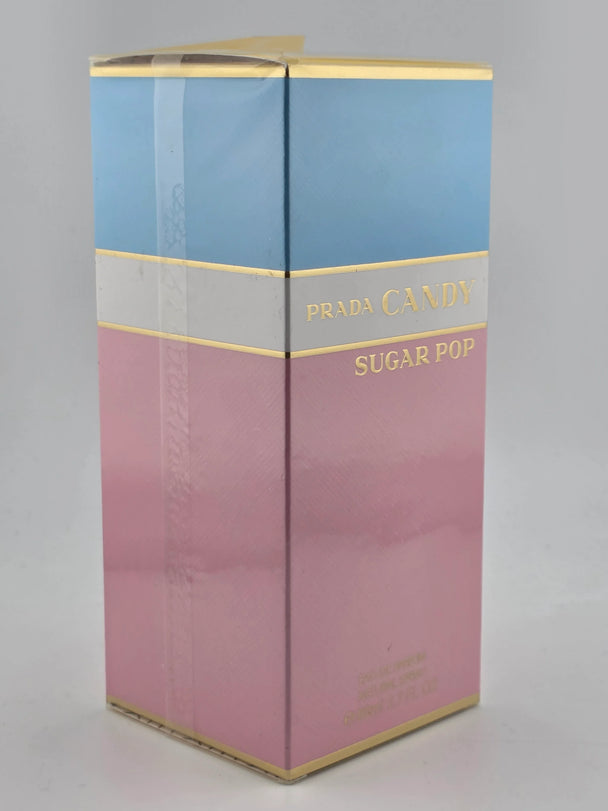 Prada Candy Sugar Pop Eau de Parfum, 80ml (2.7 fl. oz), in original blau-rosa Verpackung.