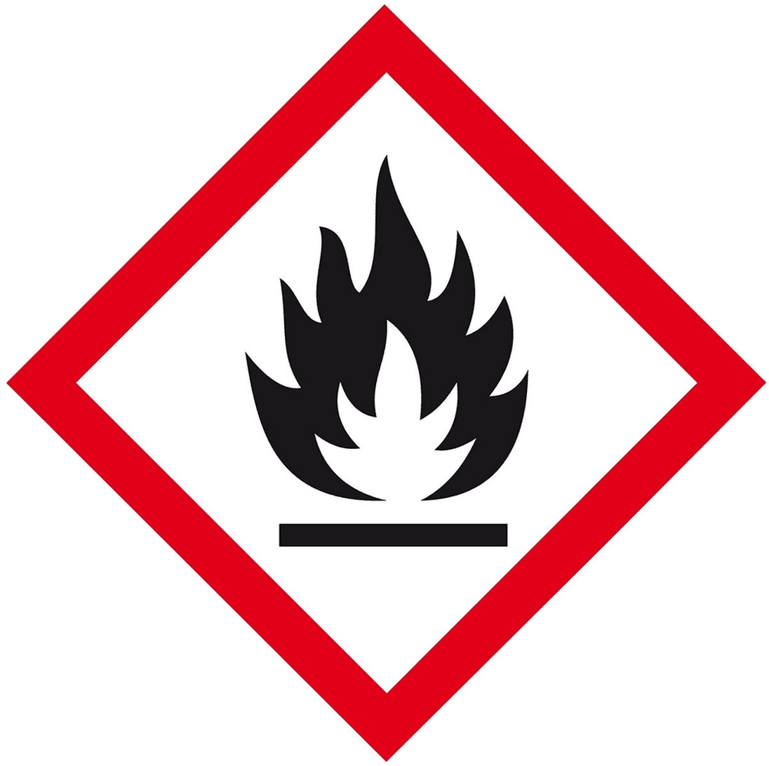 Flamme-Symbol: Warnhinweis für brennbare Parfums, z.B. Eau de Toilette oder Eau de Parfum, oft in Miniatur oder Vintage-Editionen.